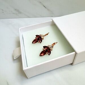 Burgundy leaf earrings